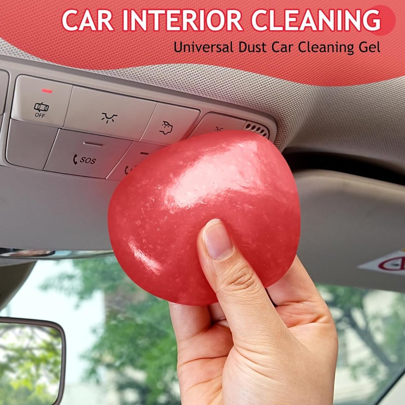 TeSabMi Car Cleaning Gel Car Cleaning Putty Car Putty Car Interior Cleaner Car Slime Car Detailing Kit Car Accessories Gifts for Men Women Stocking Stuffers Red - Image 2
